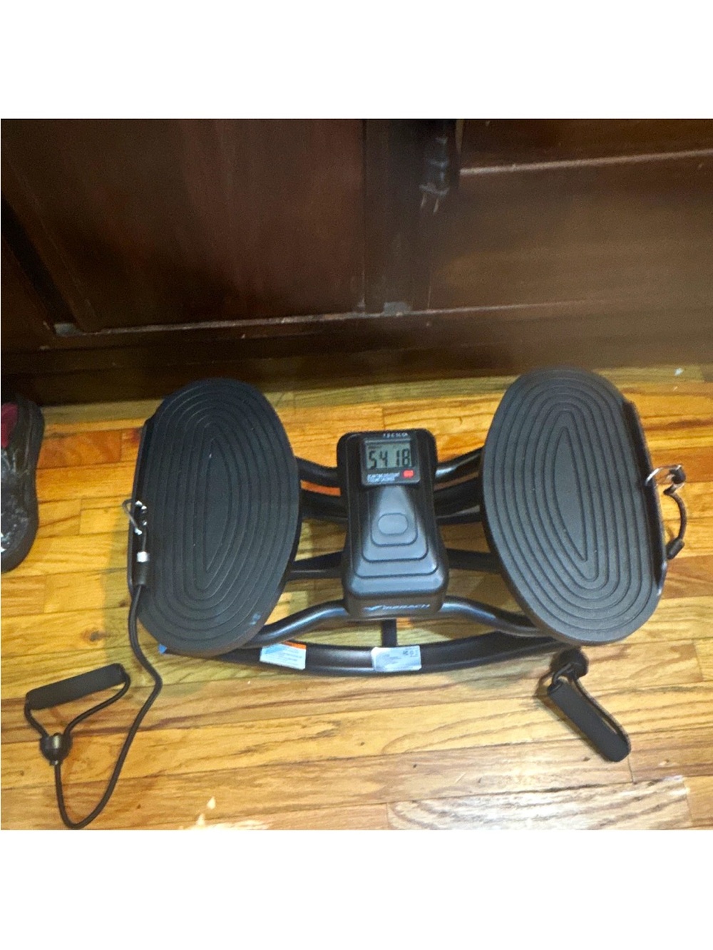 Compact Mini Stepper with Resistance Bands - Black